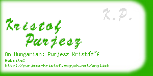 kristof purjesz business card